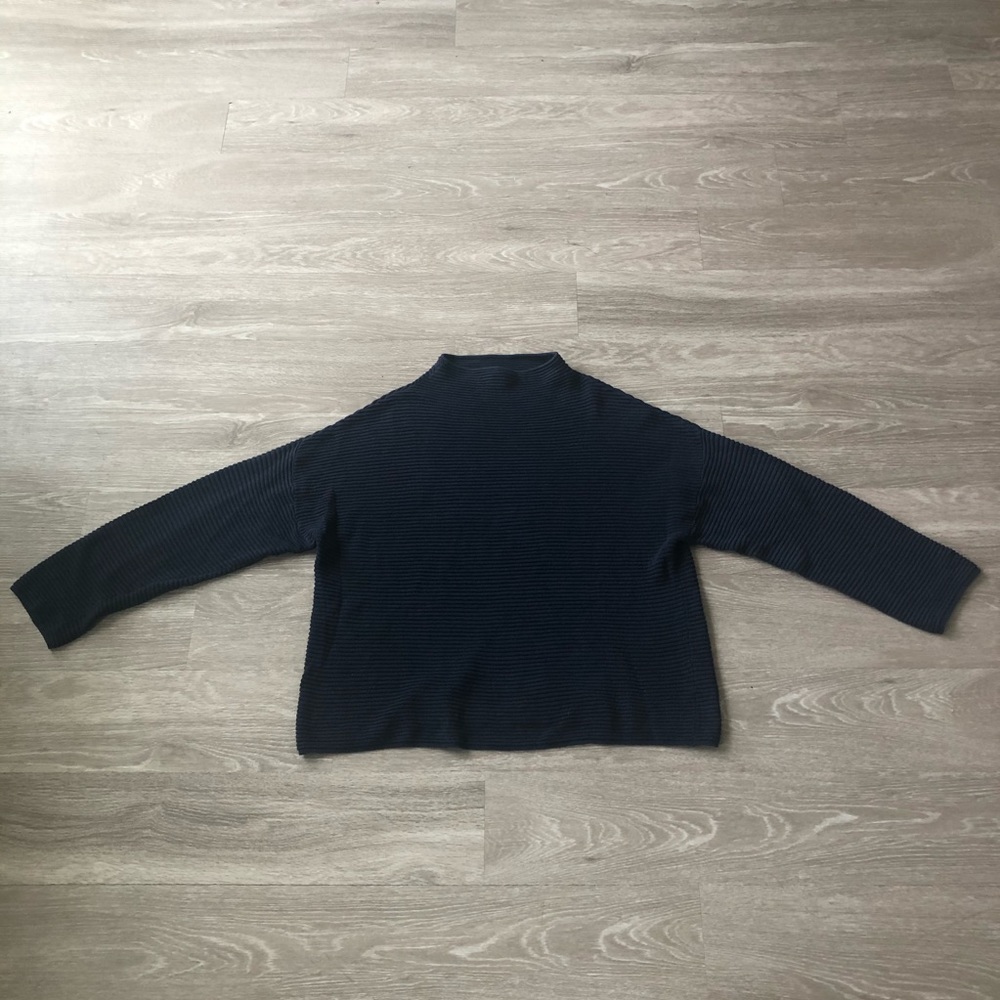H&M Ribbed Knit Funnel Neck Sweater